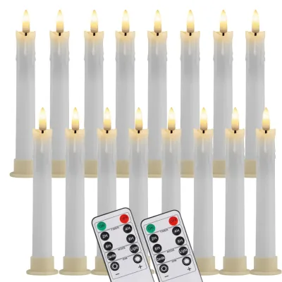 6.6in LED Flameless Taper Candles (Set of 12) image 1