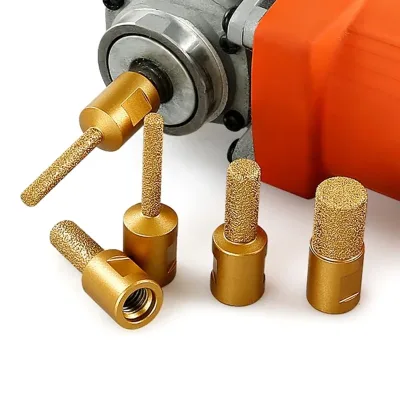 Round Shank Vacuum Brazed Burr Rotary Grinding Head for Angle Grinder, High Efficiency Edges Trimming and Grooving Tool  image 1