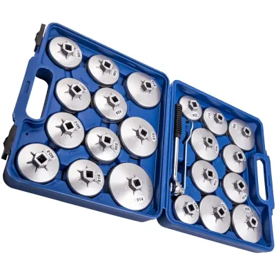23pcs Oil Filter Wrench Set Aluminum Alloy Cup Type Kit Drive Cap R...