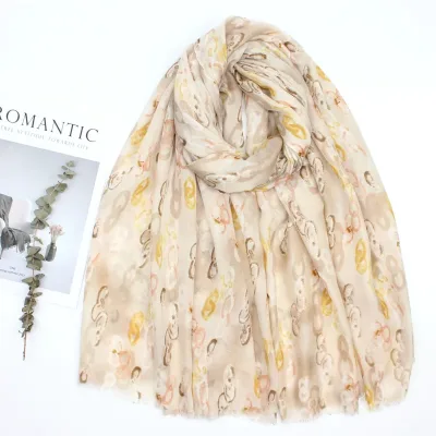 Abstract Soaks Cashmere Scarf-Large 35.43in Thin, Smooth, Casual Head Wrap For Sunscreen And Fashion, 6 Colors To Choose image 1