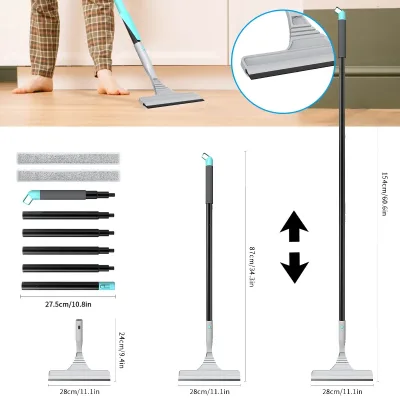 Dayplus 154cm Plastic Scraper Broom Magic Wiper 2-in-1 Floor Toilet...