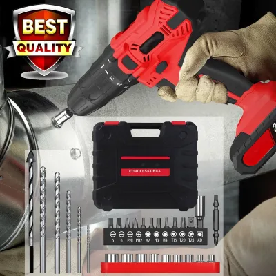 Feytory 21V Cordless Drill Driver 25+1 Torque 2-Speed LED Battery