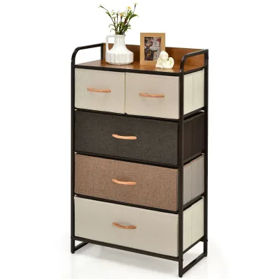 GOFLAME 5-Drawer Fabric Storage Tower Dresser Organiser