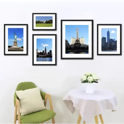Versatile photo frames in different sizes, suitable for wall or table display, modern design, suitable for home (Black) image 1