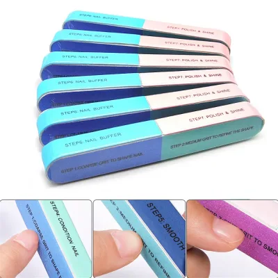 10x 7 Way Nail Sanding Block Straight Buffer File Art Sand Surface Manicure