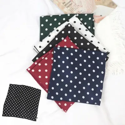 Polka Dot Print Neck Scarf 50cm Square Handkerchief Bandana Women