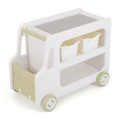 Goflame Storage Organizer, 2 in 1 Car Shaped Cabinet W/Safe HDPE Fr...