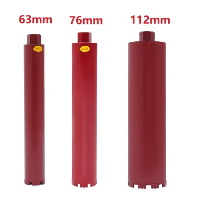 63mm/76mm/112mm Core Drill Bit Dry/Wet Diamond Reinforced Concrete Core Drilling Tool Drilling Depth 410mm Drill Barrel 