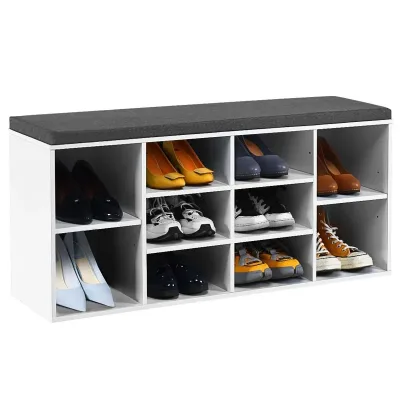 Goflame Wooden Shoe Bench Shoe Storage Rack Cabinet Organizer Seat ...