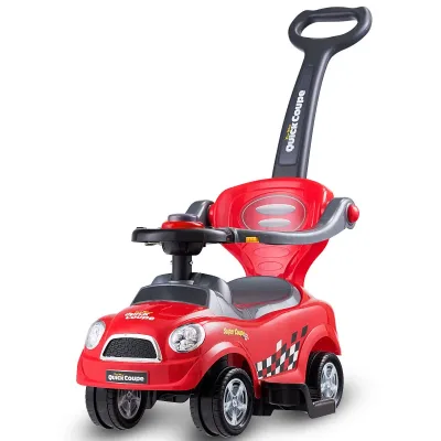 DORTALA 3 in 1 Ride on Push Along Car Horn Sound Safety Barrier Storage Seat Kids Toy