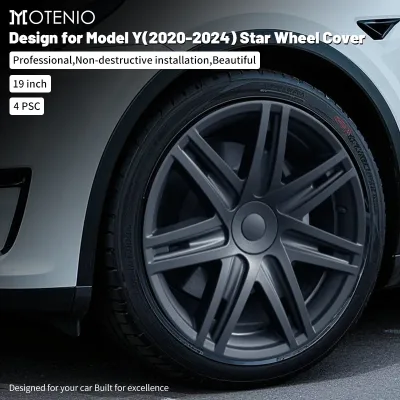 Tesla Model Y 19-Inch Star Style Hub Caps Full Coverage Set of 4