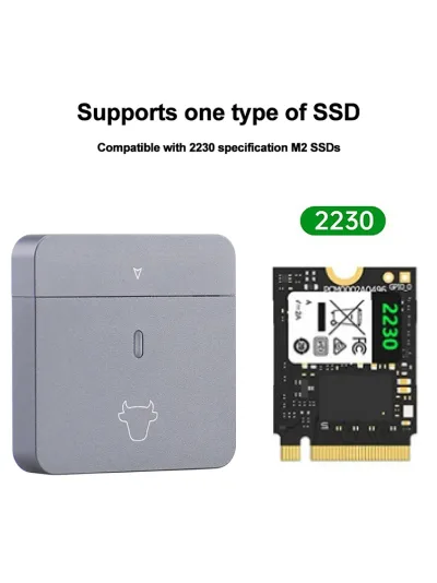 M.2 NVMe 2230 Hard Drive Box USB3.2 Gen2 Hard Disk Box Plug and Play Mobile Solid State Disk Case Aluminum Alloy for M2 