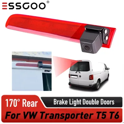 ESSGOO 170° Rear View Reversing Camera for VW Transporter T5 T6 3rd Brake Light Double Doors 8M IP68 Waterproof W/ Night