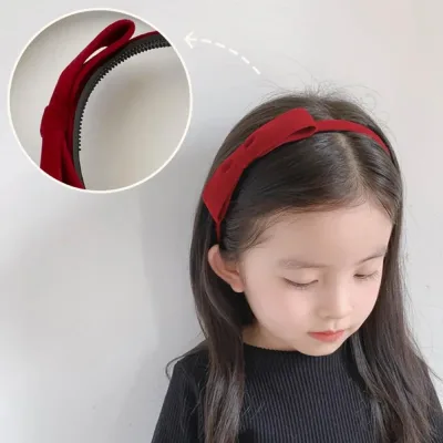 Women Soft Velvet Bowknot Hairbands Red Black Elegant Party Headbands Korean Headwear Vintage Head Hoop Photo Props Acce