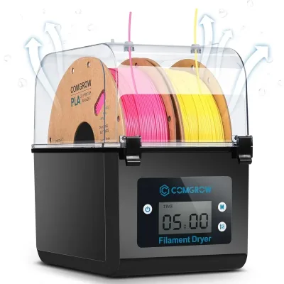 Comgrow 2 Rolls Filament Dehydrator Spool Holder Filaments Dry Box for 1.75mm, 2.85mm ABS PLA PETG TPU FDM Material 3D P
