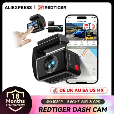 REDTIGER A4 4K Dash Cam Front and Rear WiFi GPS 24H Parking Mode