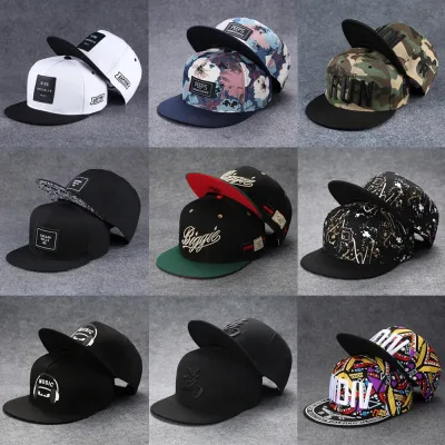 New Men's Letter Embroidery Tide All-match Flat Brim Baseball Cap Ladies Summer Hip-hop Hat Outdoor Shade Adjustable Pea