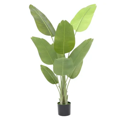 5-Foot Artificial Bird of Paradise Floor Plant in Pot Silk Faux