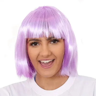 Light Purple White Bob Wig - Ladies 20's Flapper Party Hair Sexy Co...