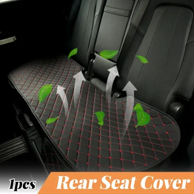Black & Red PU Leather Universal Automobiles Car Rear Back Seat Cover Auto Interior Protector Chair Cushion Mats Pad Fou