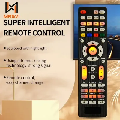 MRSVI Universal Replcement Remote Control RC-G008 With Backlight For Multiple Television Models Universal Infrared TV image 1