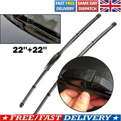 Front Window Windscreen Flat Wiper Blades Set for Audi A4 B7 S4 RS4...