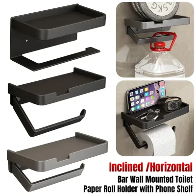 Toilet Paper Roll Holder With Phone Shelf Wall Mounted Brass Tissue...