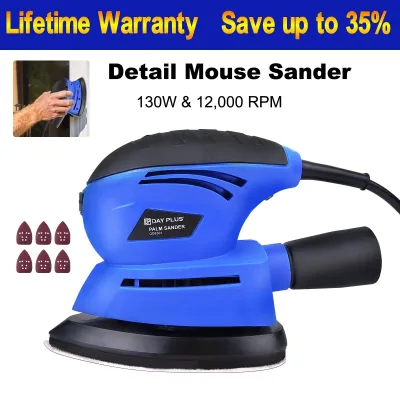 135W Orbital Mouse Detail Palm Sander 12000 RPM Wood Metal Car