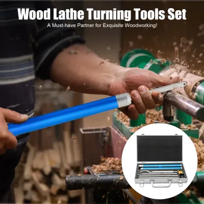 Carbide Tipped Wood Lathe Turning Tools Set with Aluminium Case