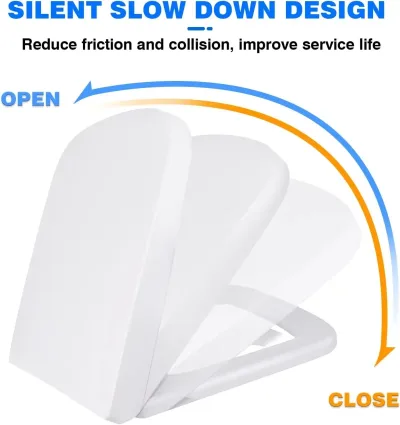 Toilet seat cover Soft close,clip-on toilet seat Antibacterial Flapper Suitable for most toilets