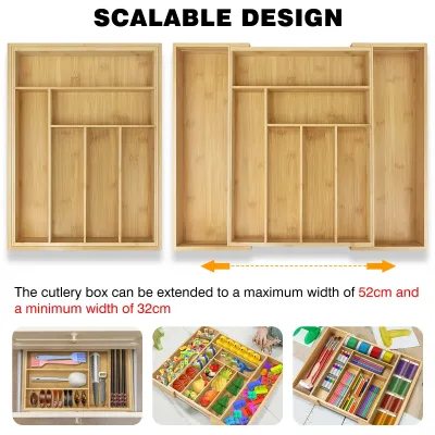Cutlery Drawer Organiser Tray 6–8 Compartments