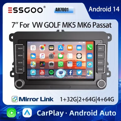Essgoo 7" Android 14 CarPlay for VW GOLF MK5 6 Passat Skoda Touran ...