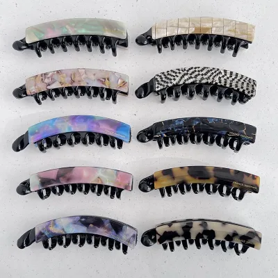 Korean High-End Leopard Print Banana Clip Vertical Ponytail Anti-Slip