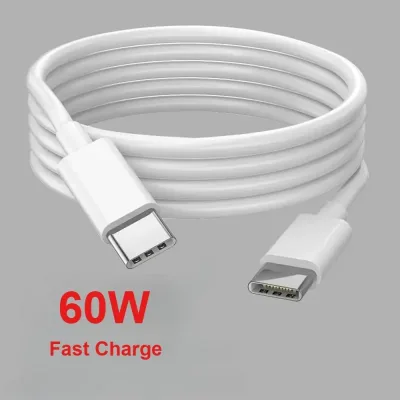 PD 60W USB C to USB Type C Cable Fast Charge Data Cable For Iphone 16 16Pro Huawei Samsung Xiaomi Data Line  White 1M 1. image 1