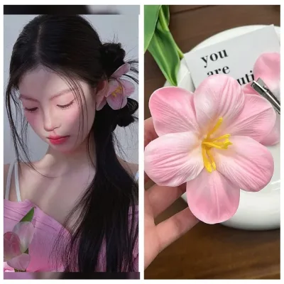 Cloth Simulation Flower Hair Clip Korean Style Seaside Vacation Headwear Tulip Flower Hairpin Female Hair Accessories Ba