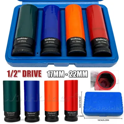 17mm 19mm 21mm 22mm Alloy Wheel Nut Thin Deep Impact Socket Tools S...