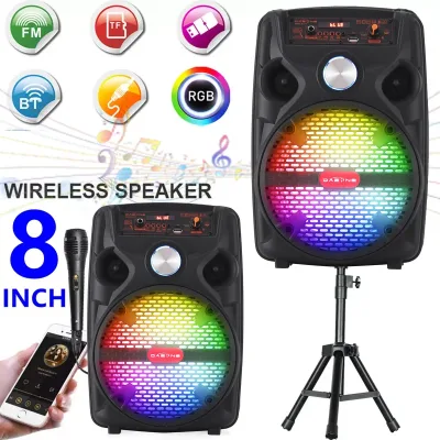 1000W Bluetooth Subwoofer Speaker LED Party Microphone USB TF FM