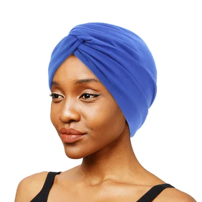 Twist Cross Turban Women Hijab Caps Solid Color Muslim India HIjab Ladies Hair Loss Chemo Cap Headwear Bandanas Hair Acc