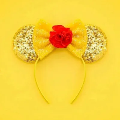 Disney Beauty and the Beast Belle Ears Headband Enchanted Rose