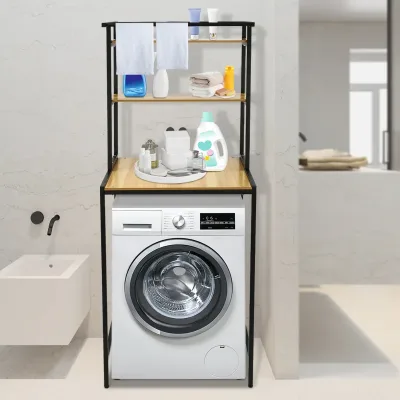 Washer and Dryer Storage Shelf, 3 Tier Bathroom Storage Rack, Space...