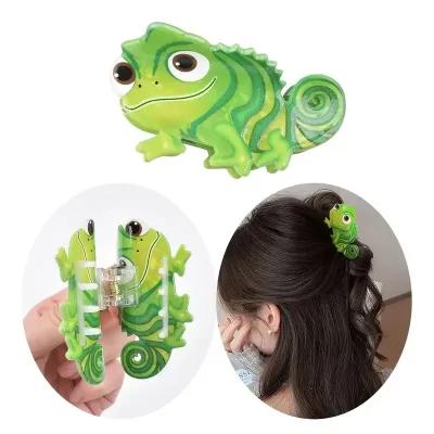Cute green lizard grab clip non-slip hairpin cartoon animal shark clip fashion ponytail clip daily wear hair accessories