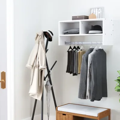 Homcom Wall Mounted Storage Hat Rack Hanging Coat Organizer Hanger ...