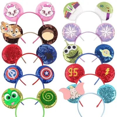 2026 Newest 3.3" Mickey Mouse Ears Headband Without Bow For Boys Christmas Headband Girls Festival Cosplay Diy Hair Acce