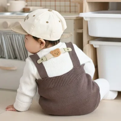 INS Korean style kids harness clip to prevent off, cute bear harness clip baby shoulder strap anti-slip stretch accessor