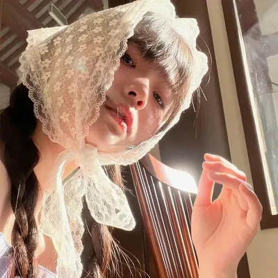 Elegant Lace Floral Hair Scarf Women Triangle Headscarf Korean Lace Up Neck Scarf Lace Flower Sunscreen Travel Photo Hea