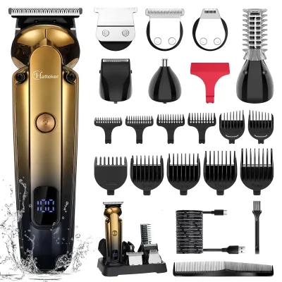 Hatteker 6-in-1 High Quality USB Chargeable Barber Waterproof Cordless Hair Trimmer Electric Cordless Professional Hair 