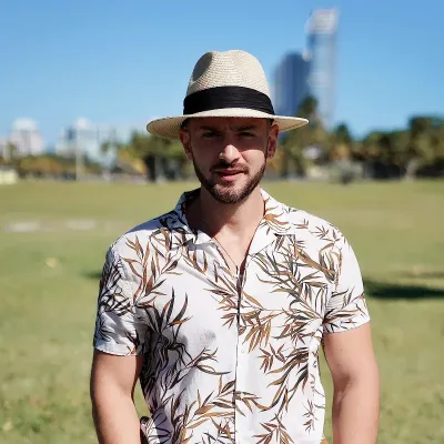 Unisex Panama Straw Hat - Wide Brim Summer Beach Sun Cap, Adjustable Sizing 55-60cm for Men & Women, Large Size Foldable