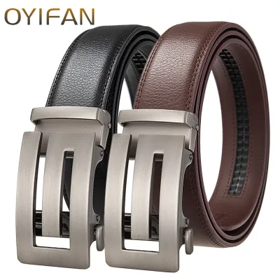 Fashion Automatic Buckle Men's Belt Men's Genuine Leather Belt Luxury Designer Black Brown 3.5 cm Ratchet Belt for Men