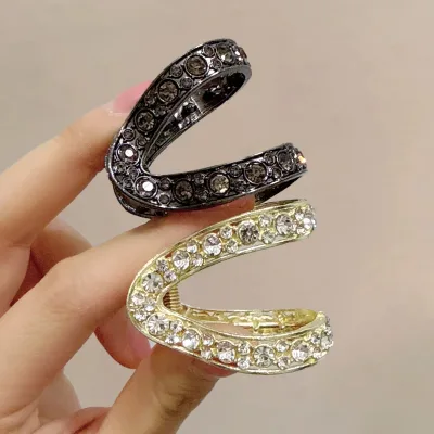 1/2pcs V-Shaped High Ponytail Fixing Clip for Women Full Diamond Hair Accessory New Ponytail Holder Fashionable Hair Cli