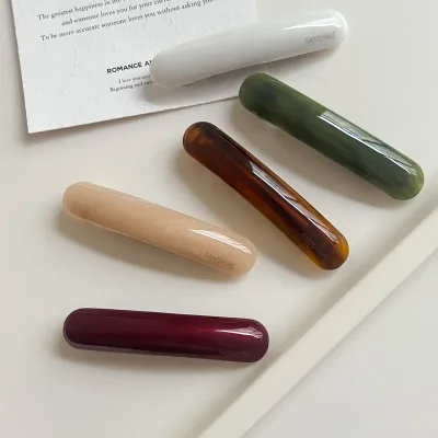 Acetic Acid Solid Colour Hair Clip Korean Elegant Simple Barrette